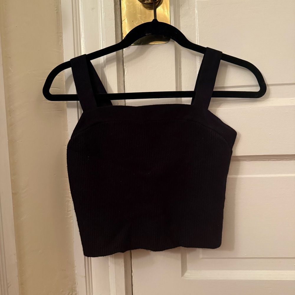abercrombie knit black cropped tank top